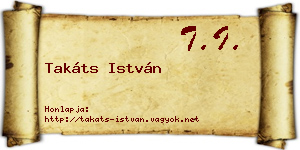 Takáts István névjegykártya